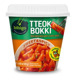 Στιγμαία Ζυμαρικά Ρυζιού Tteokbokki με Γλυκιά & Καυτερή Σάλτσα 125g BIBIGO