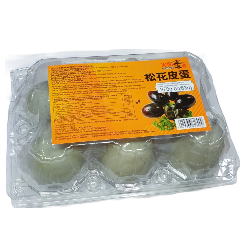 Preserved Duck Eggs - 皮蛋 378g (6x63g) GOOSUN