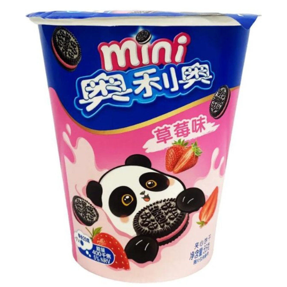 Mini Oreo Cookies with Strawberry Flavoured Cream Filling 55g OREO