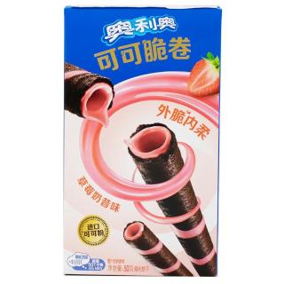 Oreo Wafer Roll with Strawberry Milkshake Flavored Cream 50g OREO