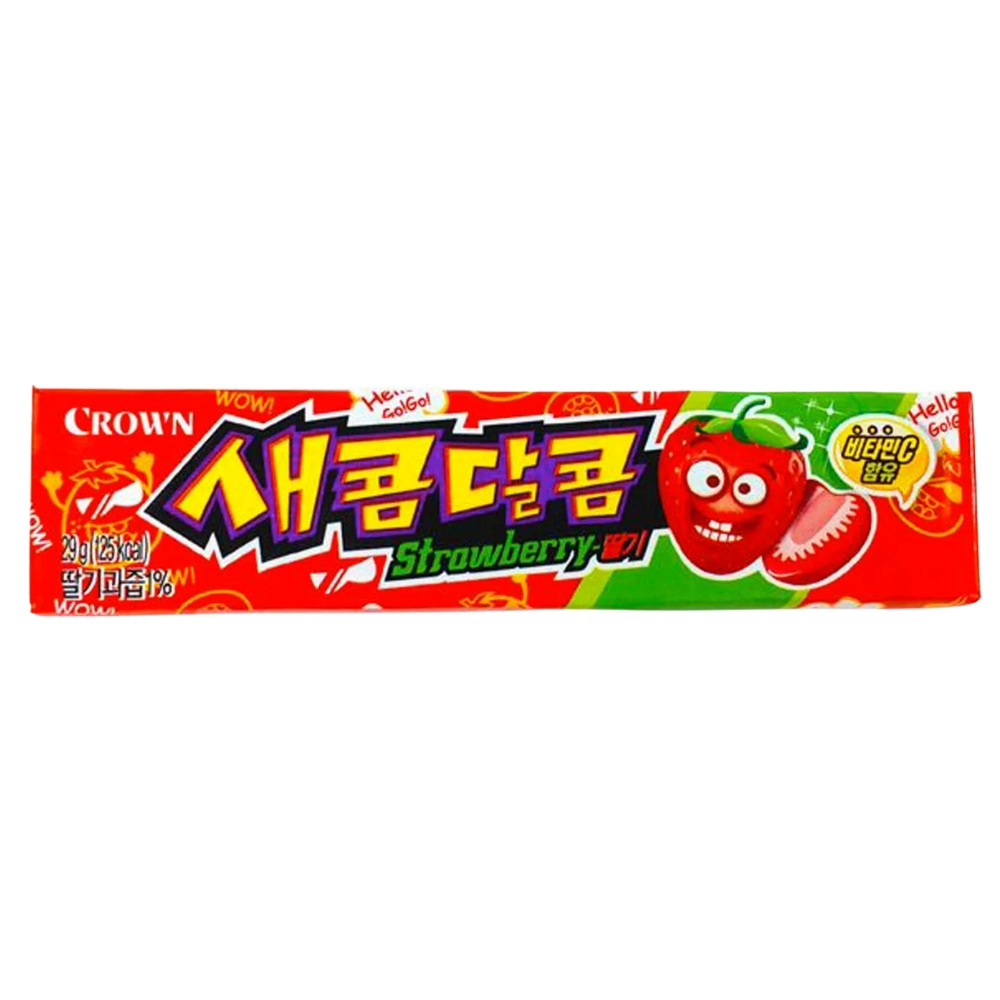 Saekom Dalkom Strawberry Flavoured Soft Candy 29g CROWN
