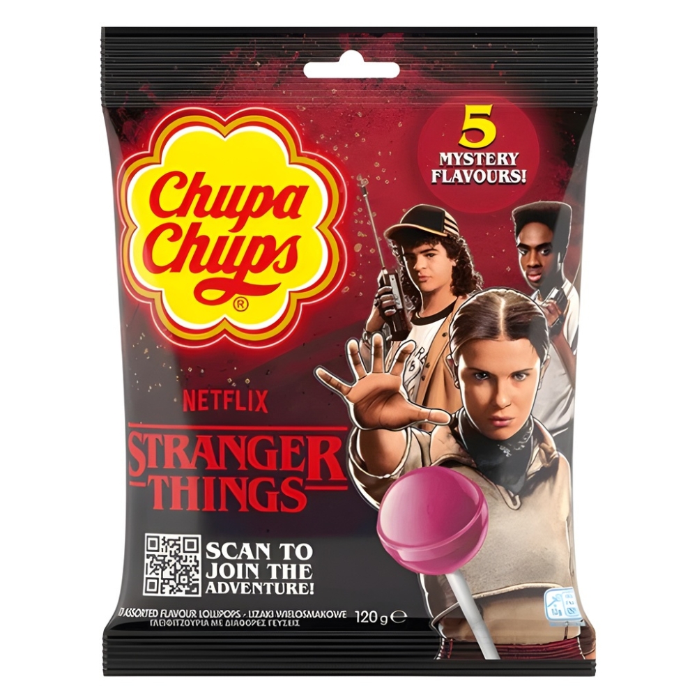 Stranger Things Lollipops 5 Mystery Flavours 120g CHUPA CHUPS
