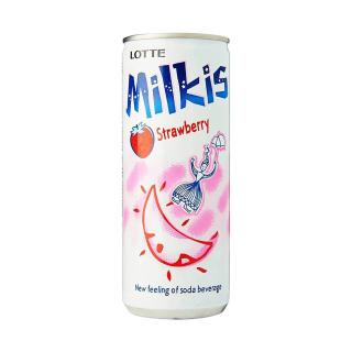 MILKIS Strawberry - Ανθρακούχο Αναψυκτικό με Γεύση Γιαούρτι Φράουλα 250ml LOTTE