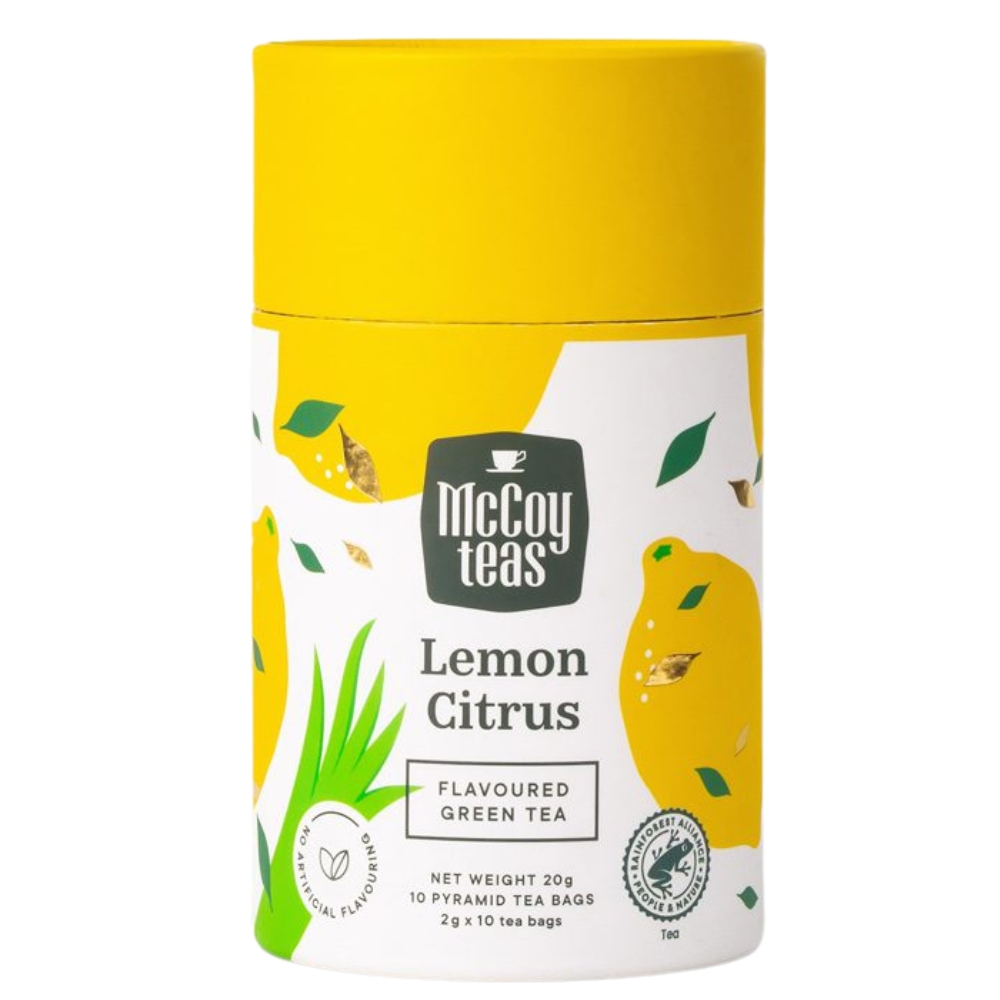Lemon Citrus Flavoured Green Tea 10 Sachets 20g MCCOY TEAS