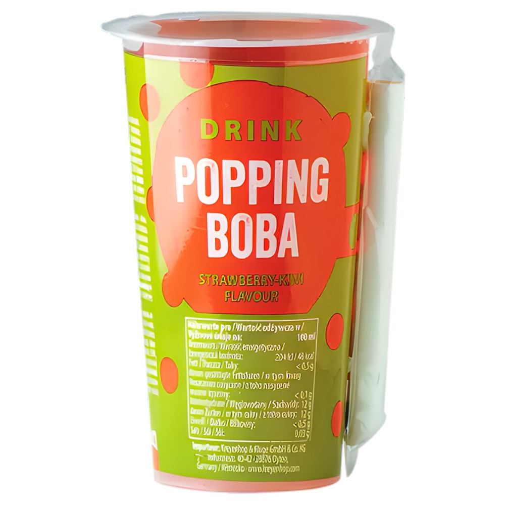 Popping Boba Αναψυκτικό με Γεύση Φράουλα & Ακτινίδιο 425ml OBOBA