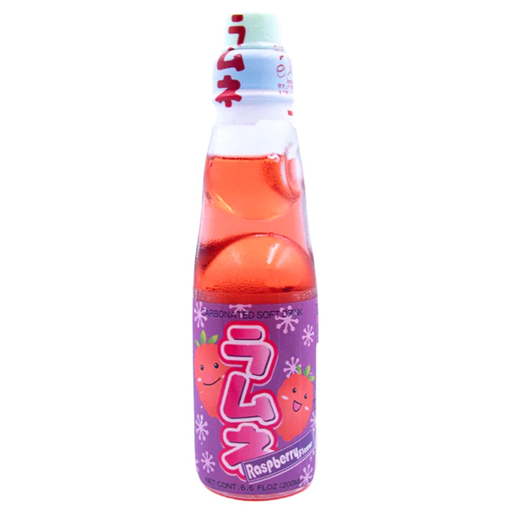 Ιαπωνικό Ανθρακούχο Αναψυκτικό Ramune με Γεύση Σμέουρο 200ml HATA KOSEN