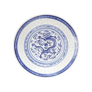 Round Plate Traditional Blue & White Porcelain Rice Pattern15cm