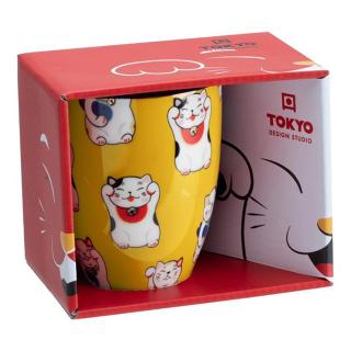 Yellow Lucky Cat Mug Giftbox TOKYO DESIGN STUDIO