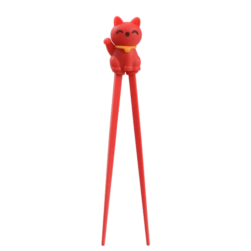 Παιδικά Ξυλάκια Τσόπστικς Τυχερή Κόκκινη Γάτα 22cm 1 pair, TOKYO DESIGN STUDIO