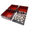 Bento Box 3 Pieces with Top Cherry Blossom Design 12,5 cm x 12,5 cm x 16 cm height JADE TEMPLE
