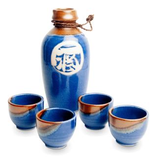 Sake Set Ceramic 1 Carafe 4 Cups