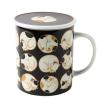 Tea Mug with Filter and Lid Perched Cat Design  9,5x11cm 300ml