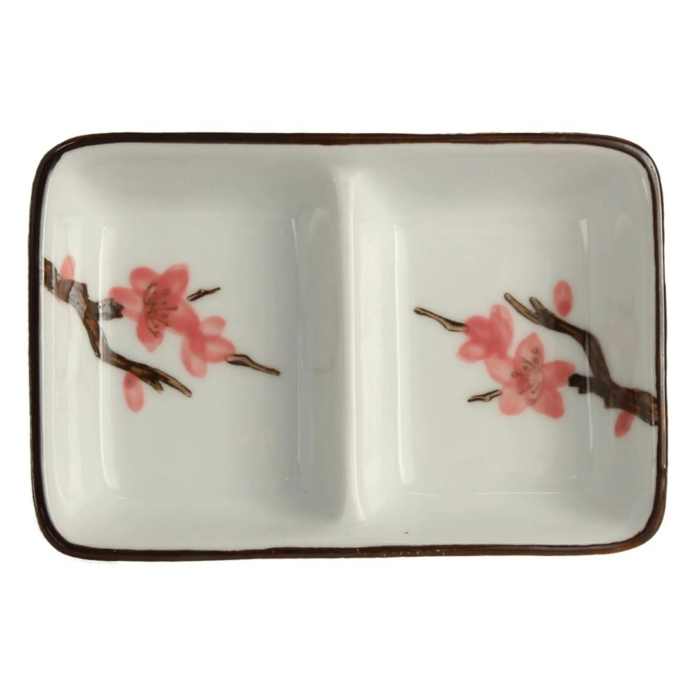 Sauce Dish Sakura Design 2 compartments 11x6cm H3cm