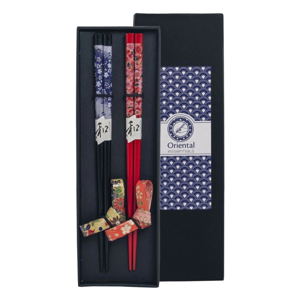 Chopsticks Set Of 2 With Flower Pattern 22,5cm