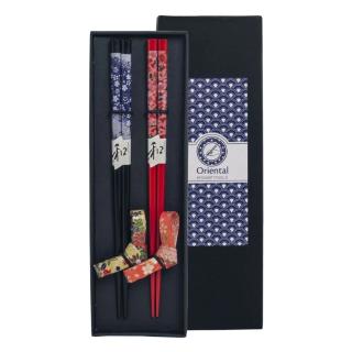 Chopsticks Set Of 2 With Flower Pattern 22,5cm