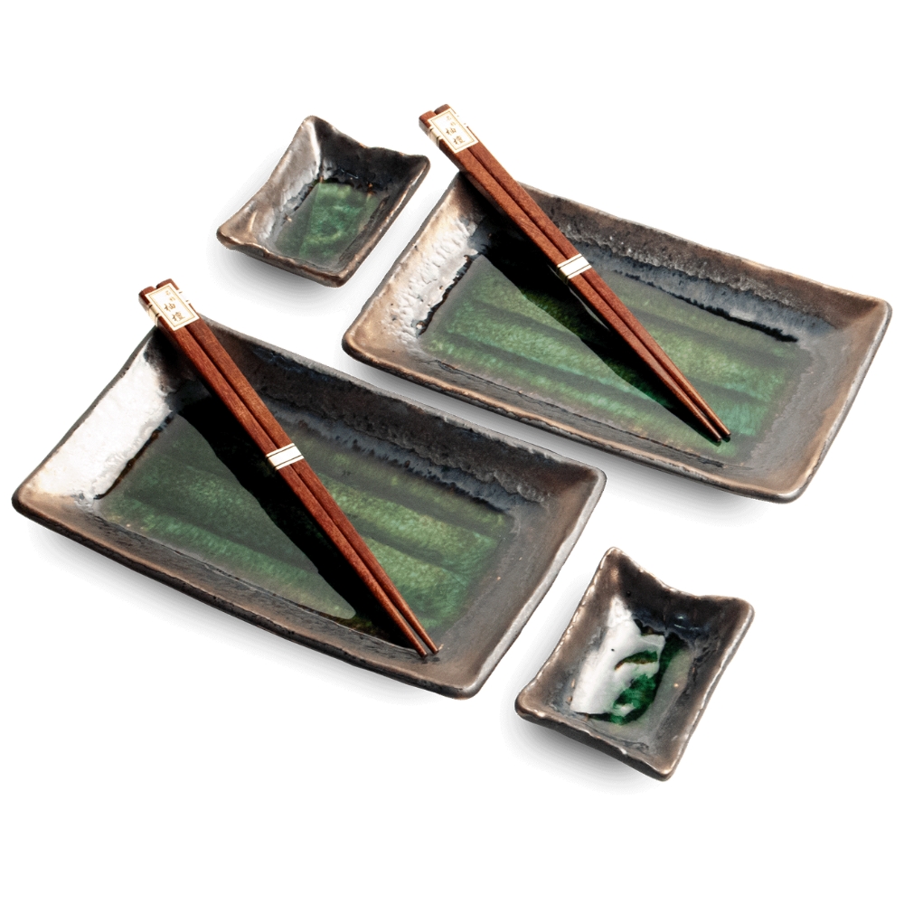Πράσινο Σετ για Σούσι 6 Τεμαχίων 22x12,5x2cm EDO JAPAN