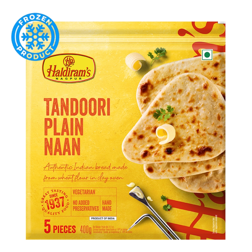 Tandoori Naan Plain Frozen 400g HALDIRAM'S