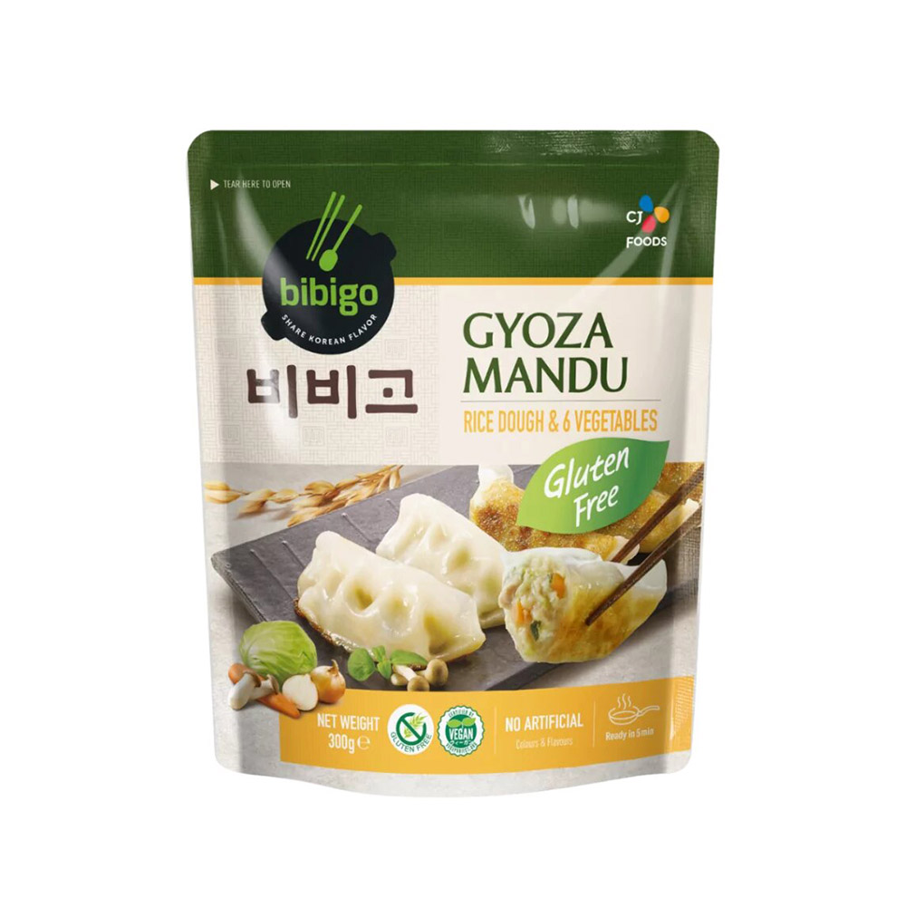 Frozen Gluten Free Rice Dough Korean Gyoza with Vegetables 300g BIBIGO