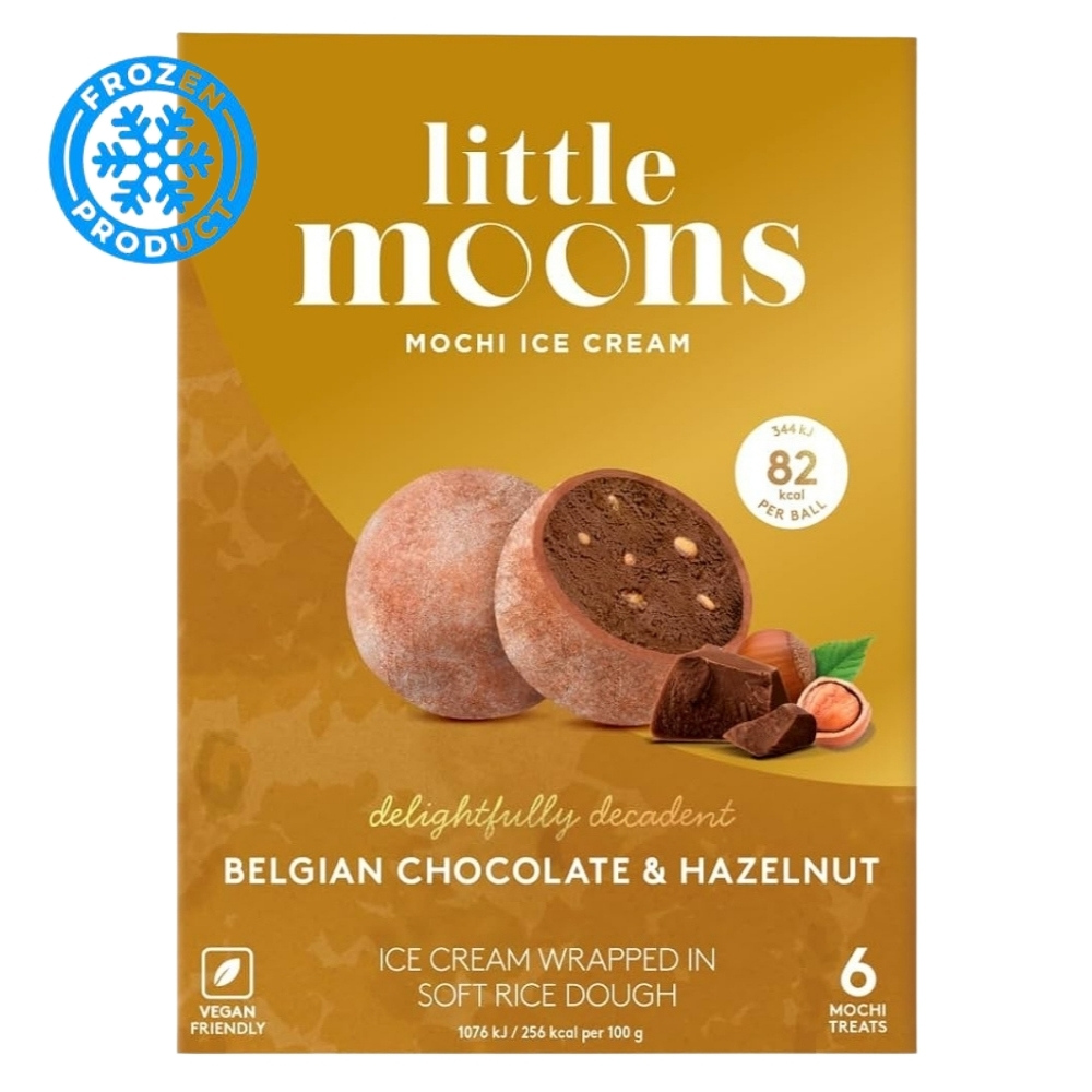 Mochi Belgian Chocolate & Hazelnut Ice Cream Vegan - 6 Mochi 192g LITTLE MOONS