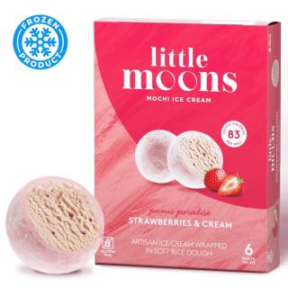 Mochi Ice Cream Strawberries & Cream 192g (8x32g) LITTLE MOONS