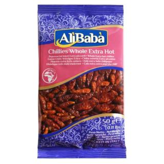 Πιπεριές Αποξηραμένες Ολόκληρες - Εξαιρετικά Καυτερές 50g ALIBABA