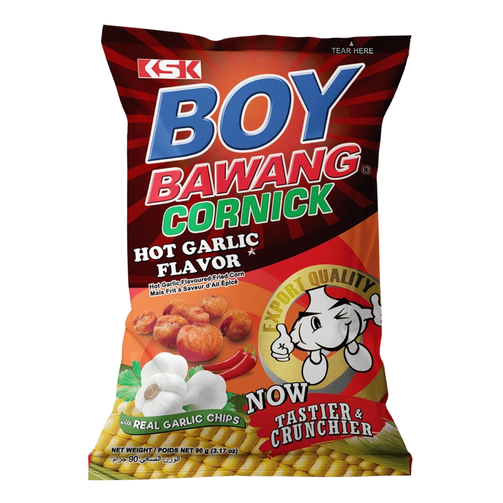 Boy Bawang Σνακ Καλαμποκιού με Γεύση Καυτερό Σκόρδο 90g KSK