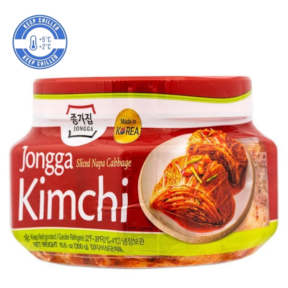 Kimchi Mat - Korean Hot Pickled and Fermented Napa Cabbage Sliced 300g Chilled JONGGA