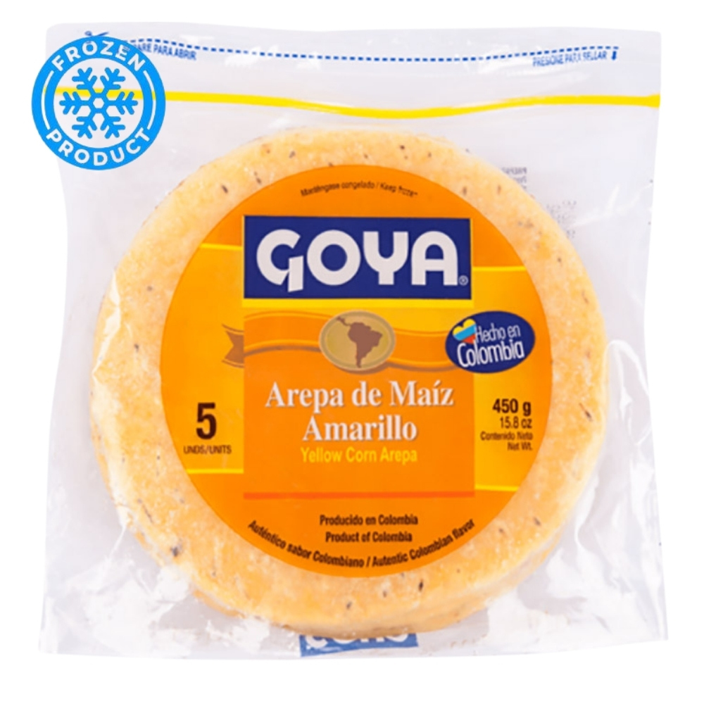 Yellow Corn Arepas - Arepas De Maiz Amarillo Frozen 450g 5pcs GOYA