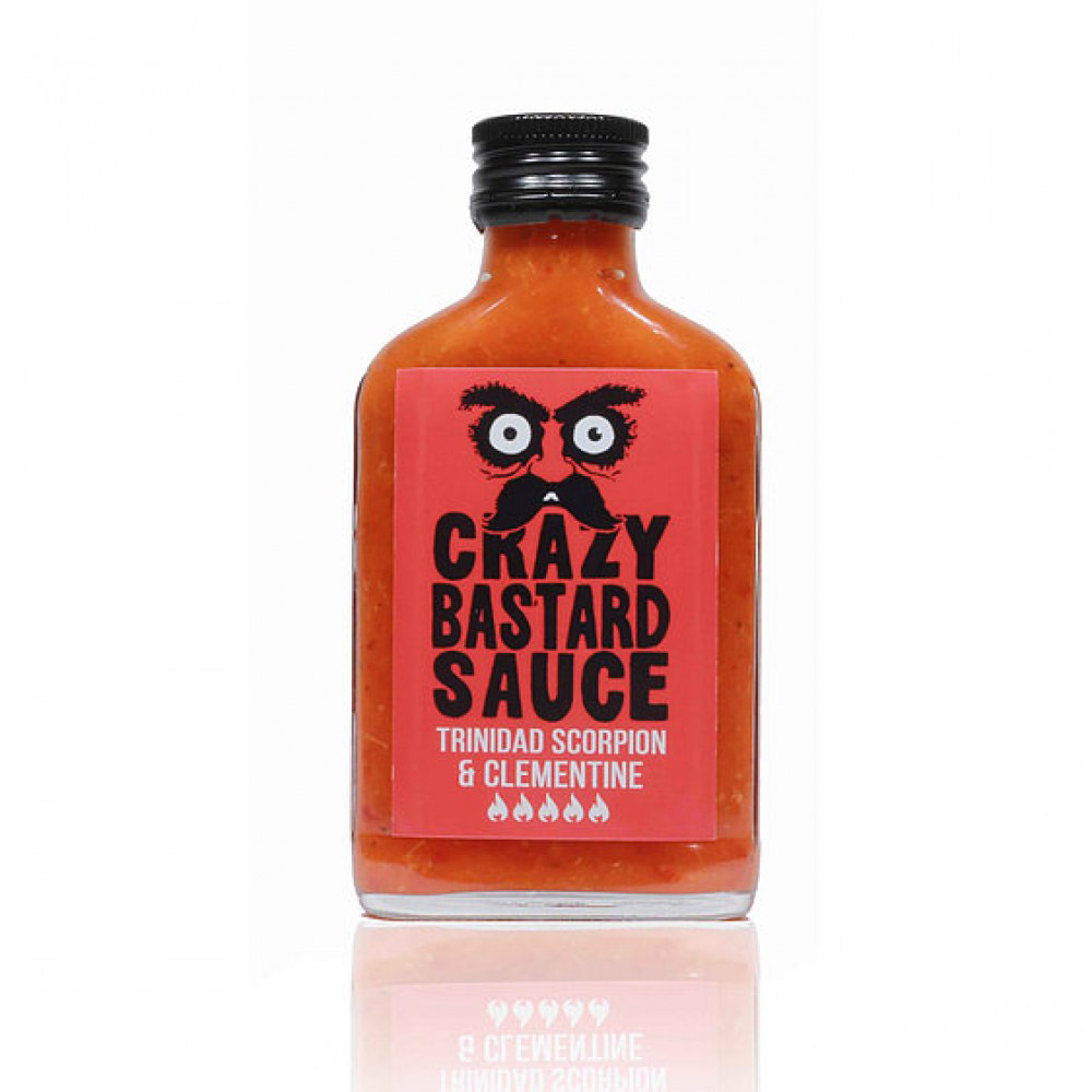 Trinidad Scorpion  & Clementine Hot Sauce 100ml CRAZY BASTARD