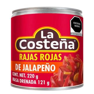 Κόκκινες Πιπεριές Χαλαπένιο σε Φέτες - Rajas Rojas de Jalapeno 220g LA COSTENA