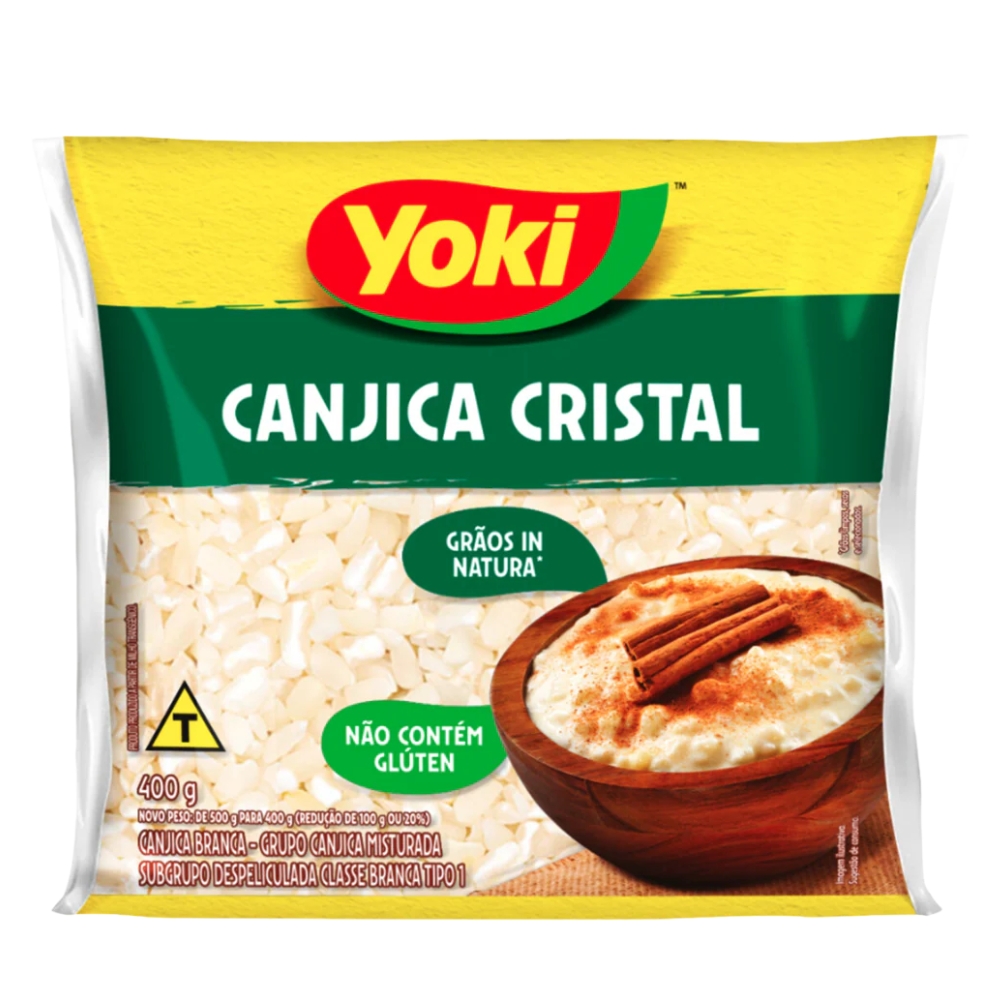 Canjica Branca Cristal - Σπασμένο Λευκό Καλαμπόκι 400g YOKI