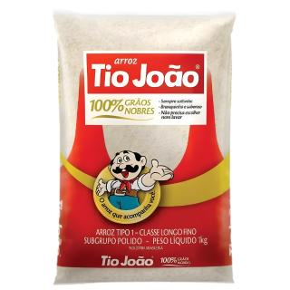 Arroz Branqueado Longo - Μακρύκοκκο Λευκό Ρύζι 1 kg TIO JOAO