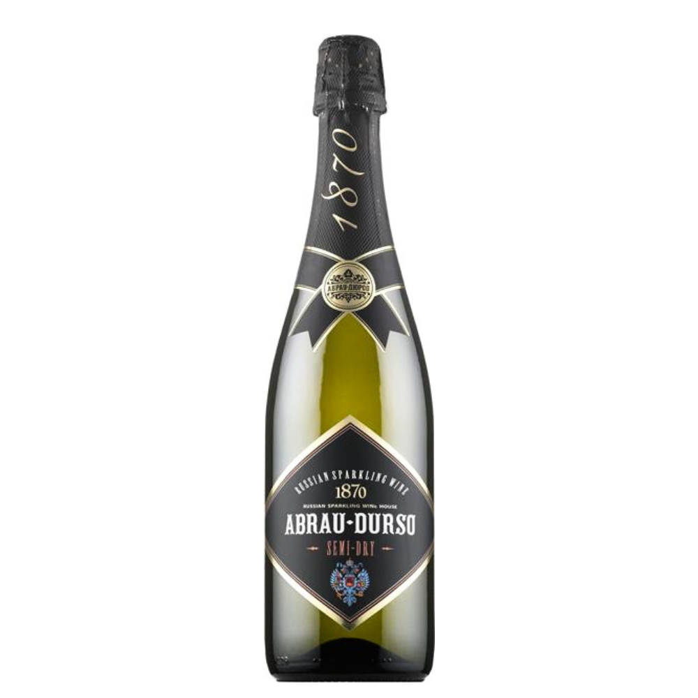 Sparkling White Semi-Dry Wine 12% vol. 750ml - Шампанское Абрау Дюрсо полусухое белое - ABRAU DURSO