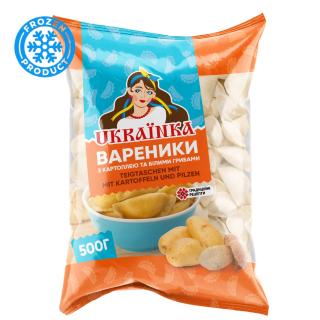 Βαρένικι με Πατάτες & Βασιλομανίταρα Κατεψυγμένα - Вареники с картошкой и белыми грибами 500g UKRAINKA