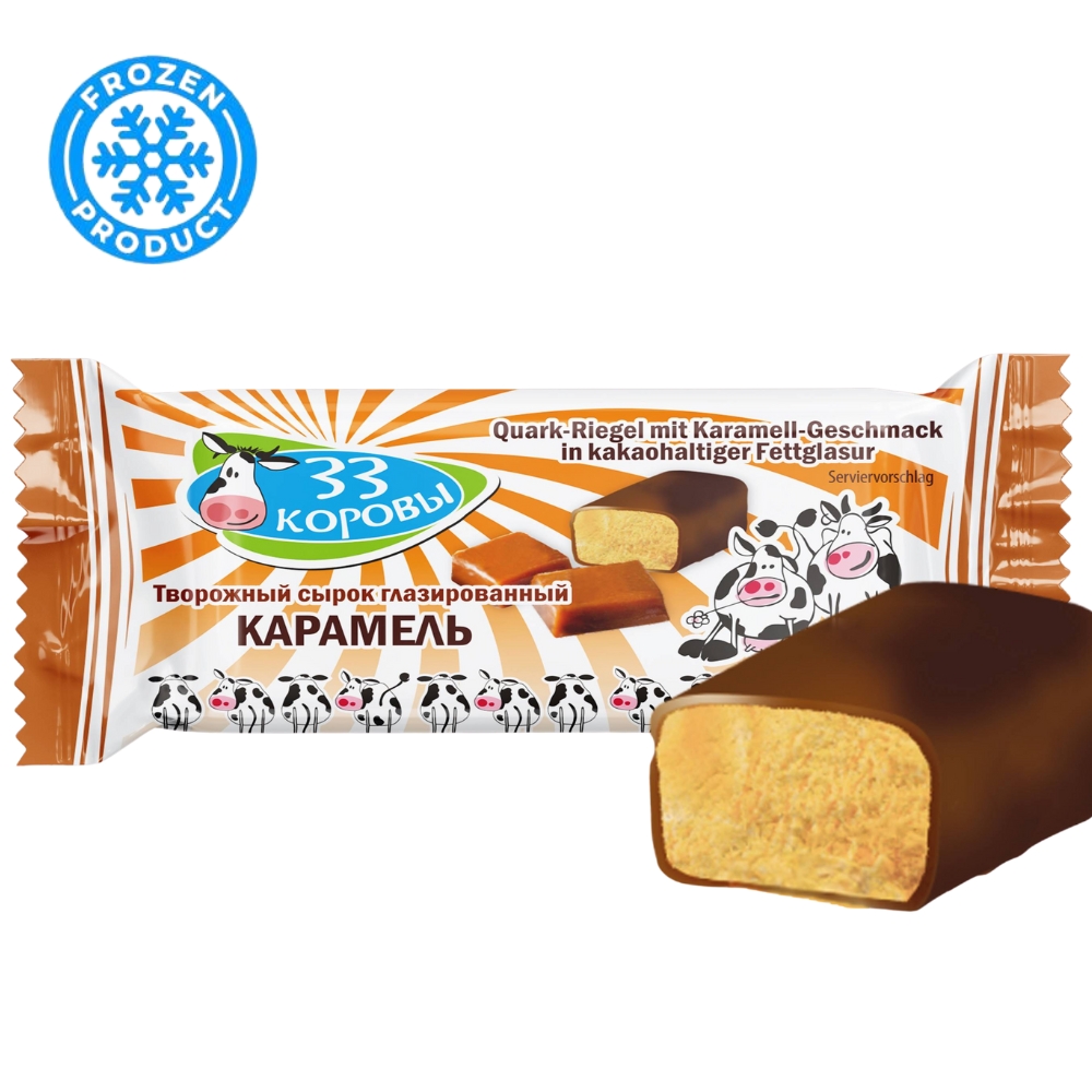 Quark Dessert Sirki Salted Caramel Flavour - Сырки солен.карамель какао глазурь 40g 33 KOROVI
