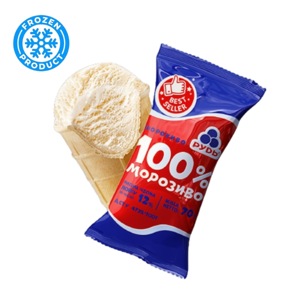 Παγωτό σε Βάφλα 100% - Рудь Мороженое 100% в ваф. 70g RUD