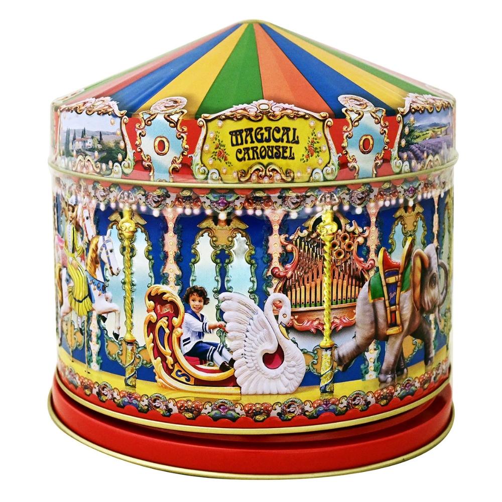 Vanilla Fudge in Metal Tin Carousel 300g CHURCHILL'S