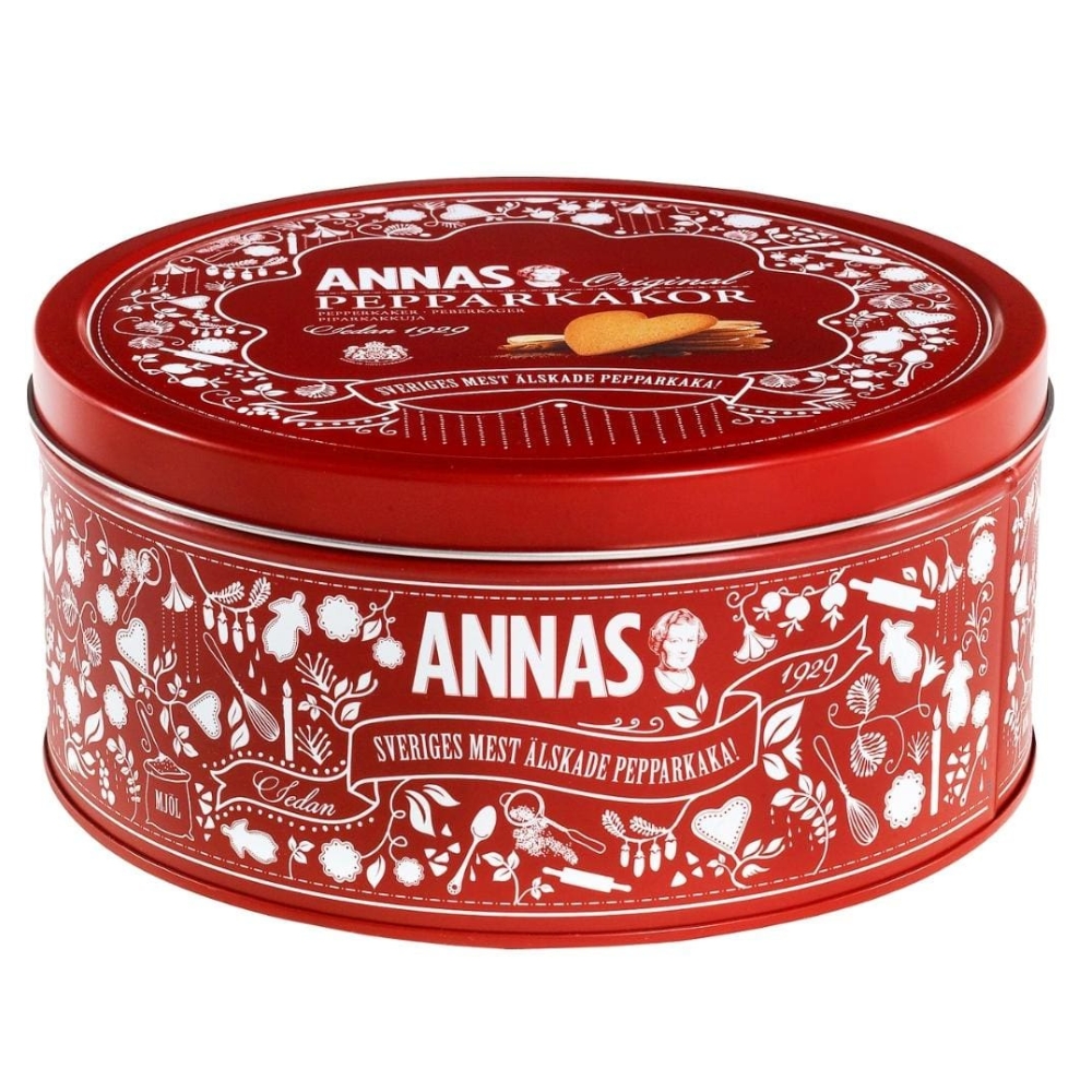 Pepparkakor Ginger Thins Hearts - Tin 425g ANNA'S