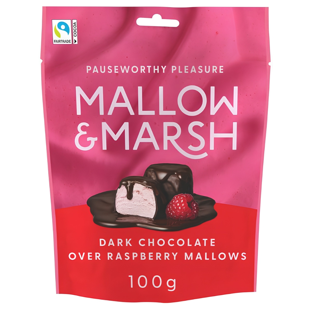 Raspberry Marshmallows 70% Chocolate 100g MALLOW & MARSH