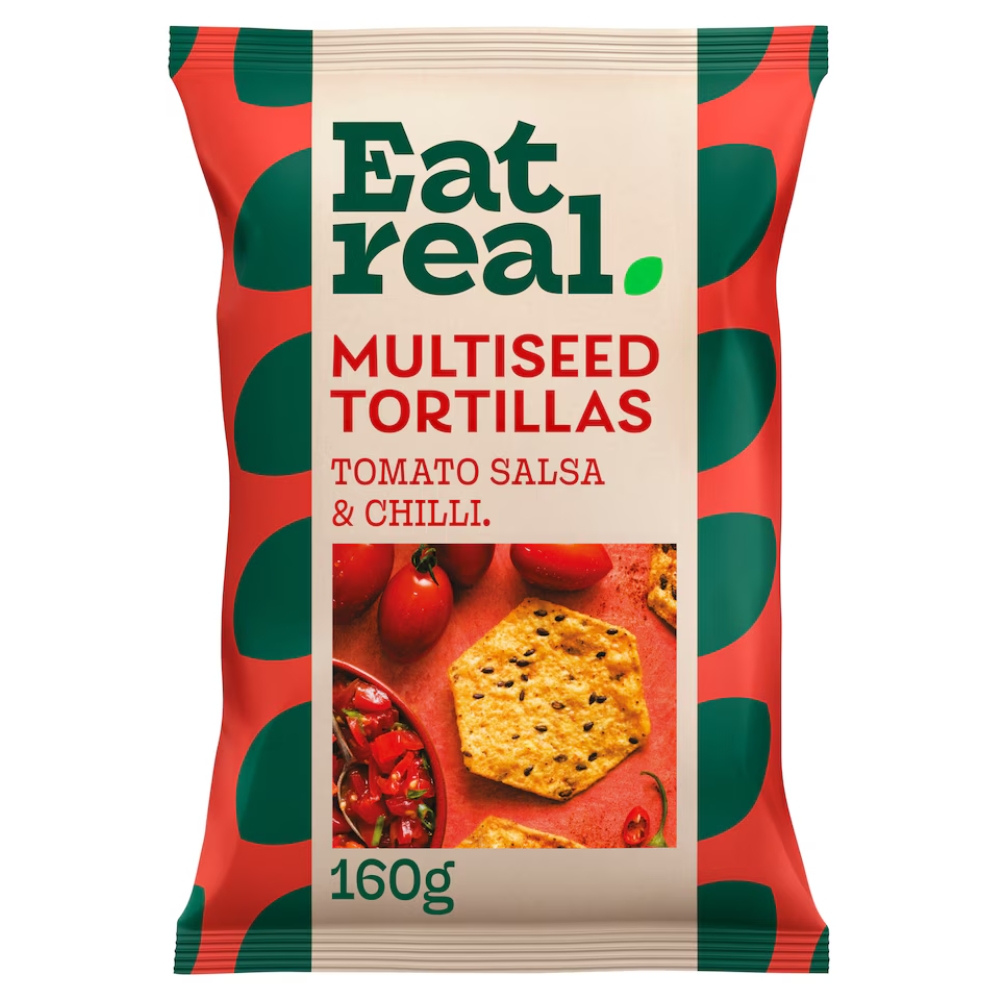 Multiseed Tortillas Smoky Tomato Salsa Flavour with A Hint of Chilli 160g EAT REAL