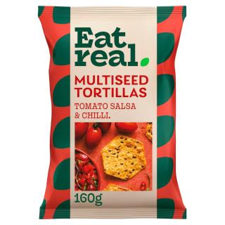 Multiseed Tortillas Smoky Tomato Salsa Flavour with A Hint of Chilli 160g EAT REAL