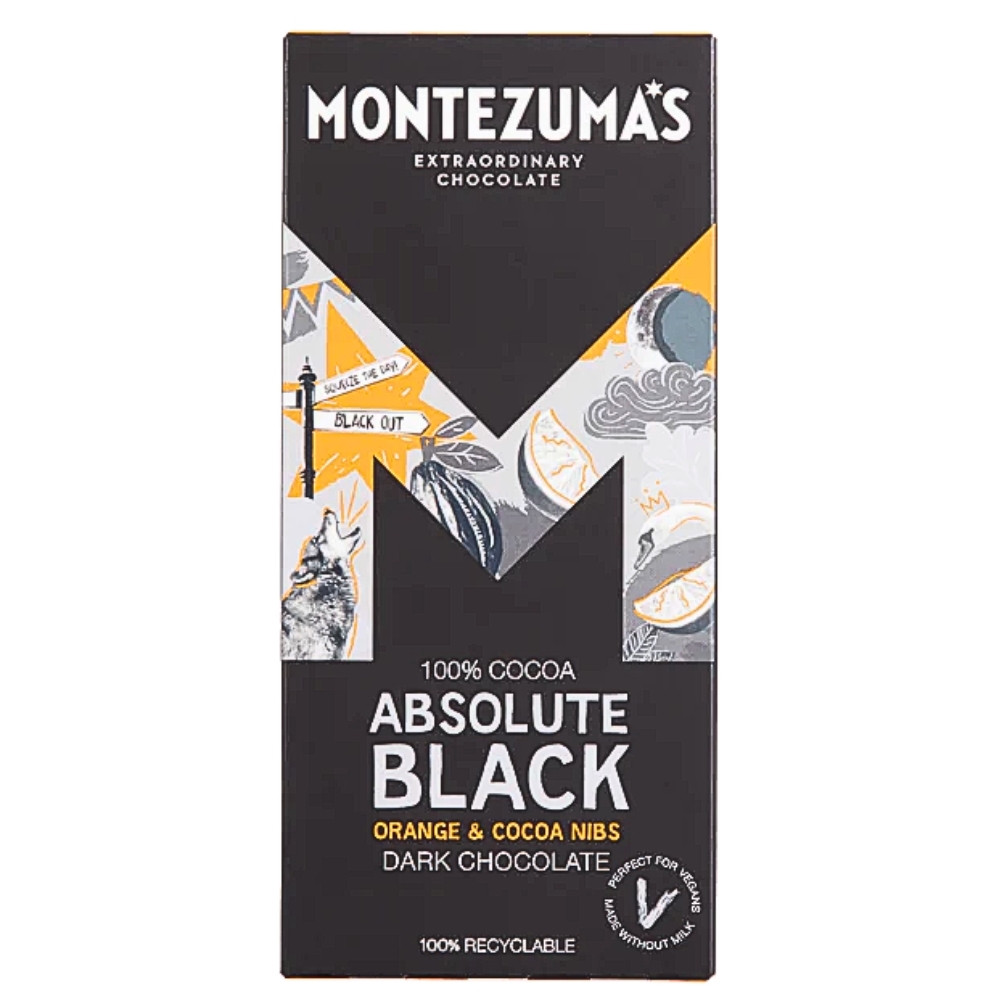 Orange Absolute Dark Chocolate 100%  90g MONTEZUMA'S