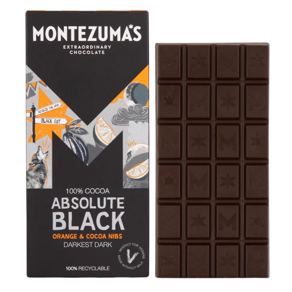 Orange Absolute Dark Chocolate 100%  90g MONTEZUMA'S