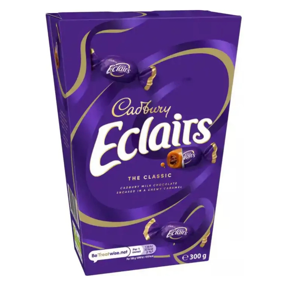 Eclairs Μαλακές Καραμέλες με γέμιση Σοκολάτα Γάλακτος 300g CADBURY
