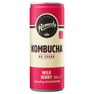 Kombucha με γεύση Άγριων Μούρων Χωρίς Ζάχαρη 250ml REMEDY