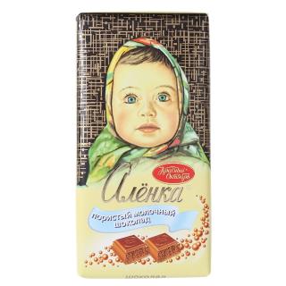 Milk Chocolate Bubbles ALIONKA - Шоколадная плитка пористый АЛЁНКА 95g KRASNY OKTYABR