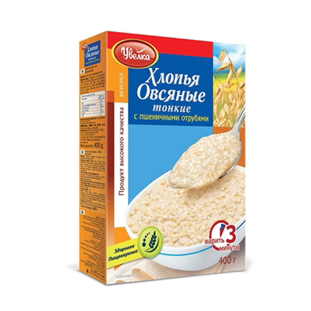 Oat Flakes With Wheat Bran 400g UVELKA