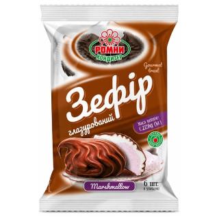 Glazed Zefir Vanilla & Strawberry - Зефир ванильно-клубничный в шоколаде 225g ROMNY