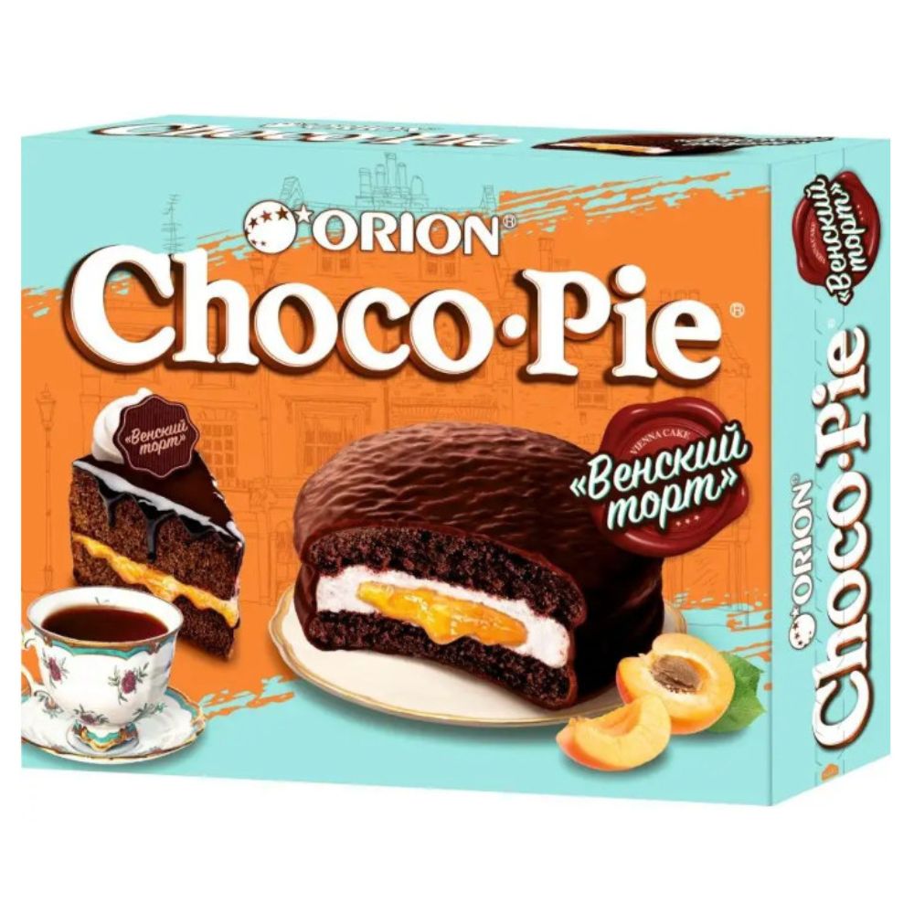 Κορεάτικα Αφράτα Κοκάκια Choco Pie Βερύκοκο 360g (12x30g) ORION