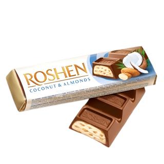 Σοκολάτα Γάλακτος με Αμύγδαλα και Καρύδα 29g ROSHEN